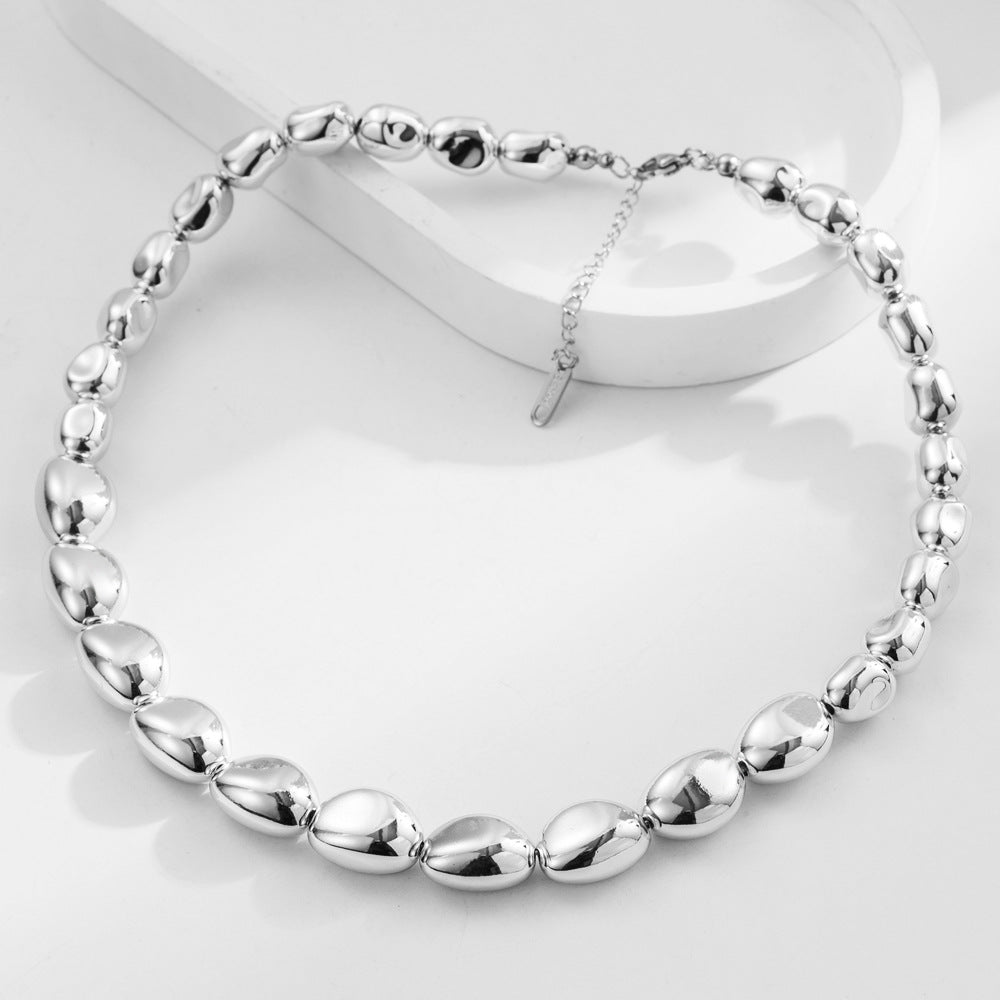 Wholesale titanium steel beaded necklace hip hop love necklace